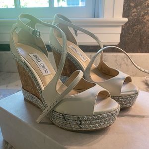 Jimmy Choo wedges, off white, sz 38